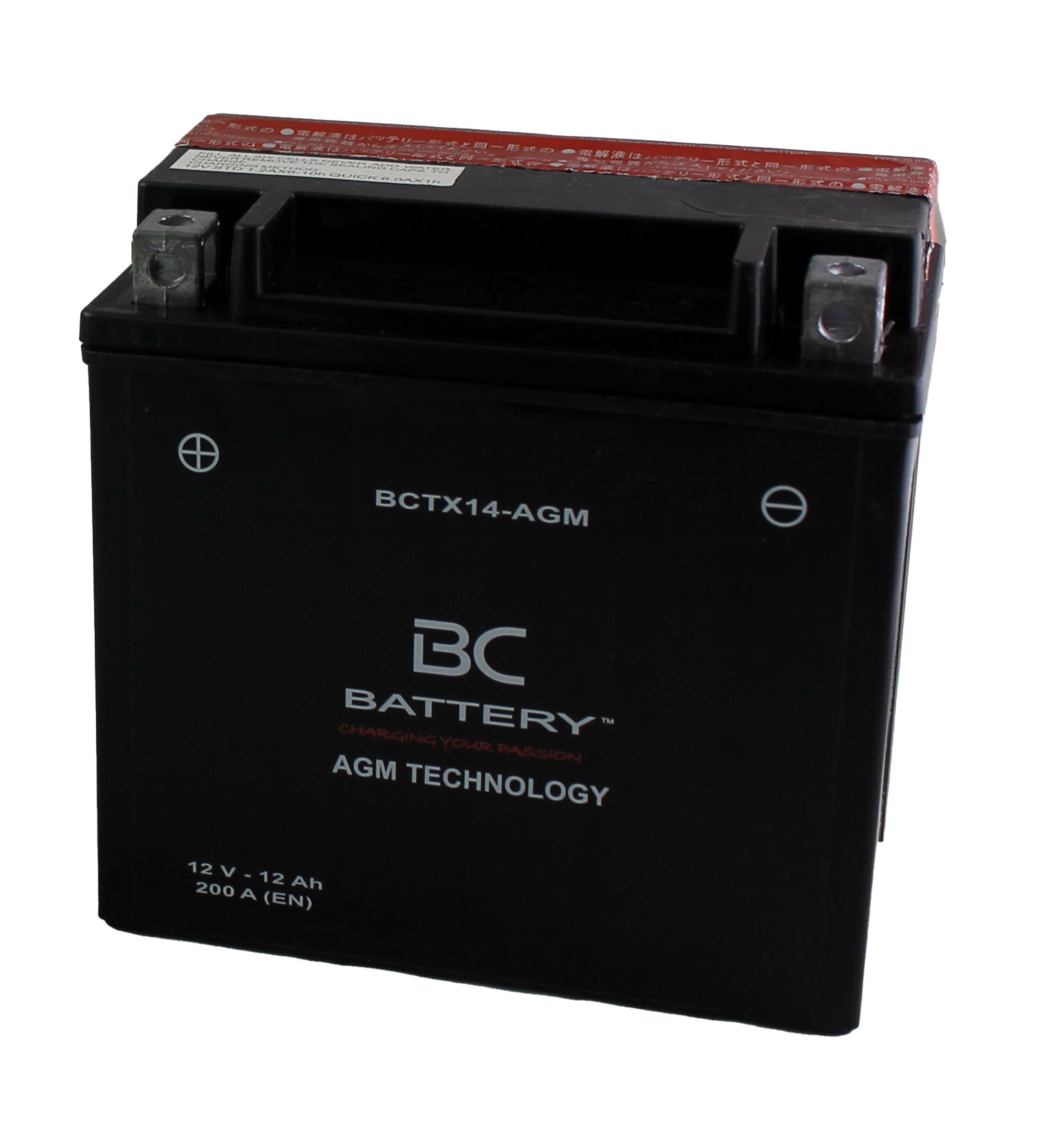 BCTX14-AGM| Batteria Moto AGM,YTX14-BS,12V,12Ah,CCA:200Amp,150x87x146mm - BC Battery Italian Official Website