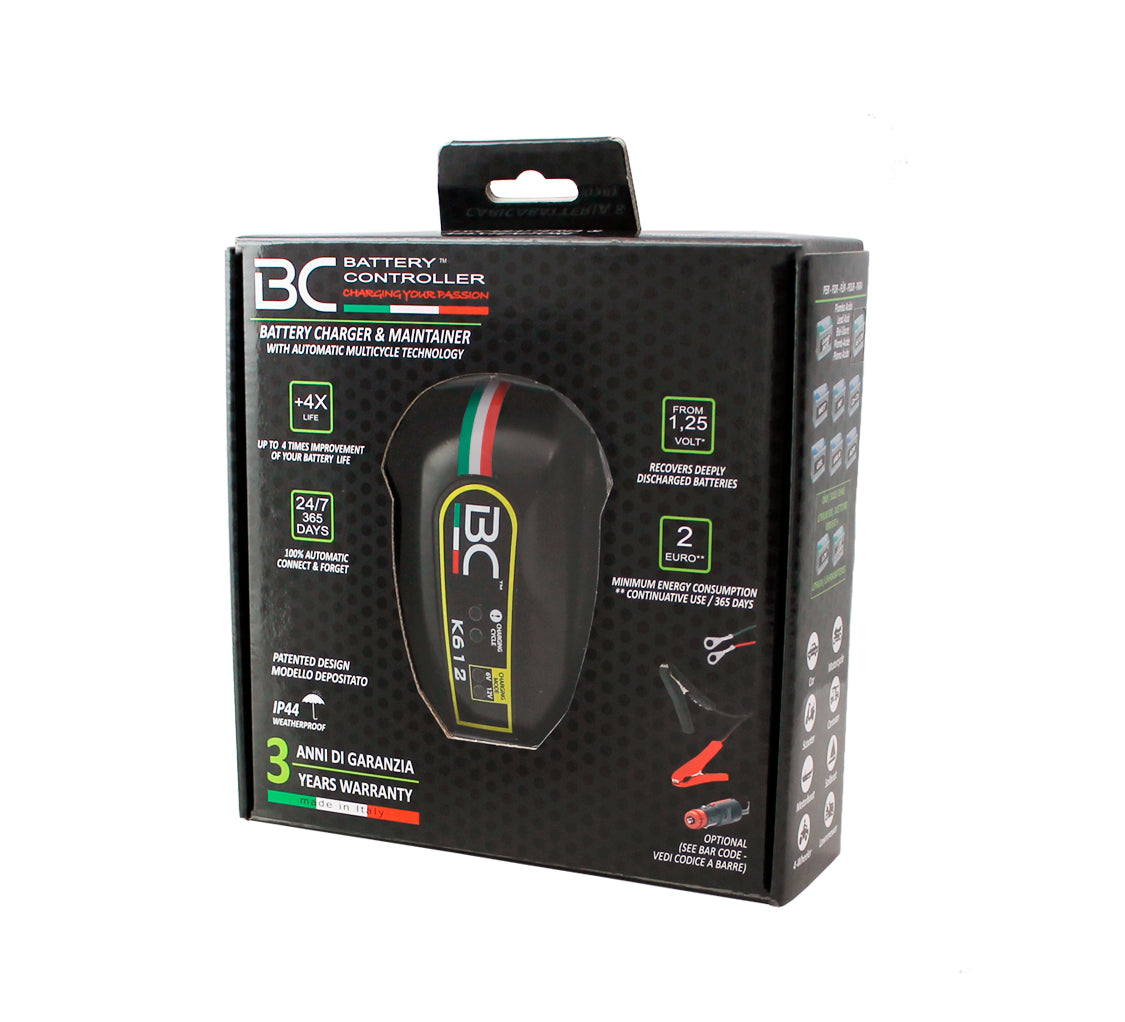 BC K612, Caricabatteria Auto e Moto d'Epoca 6V/12V - 1A - BC Battery Italian Official Website