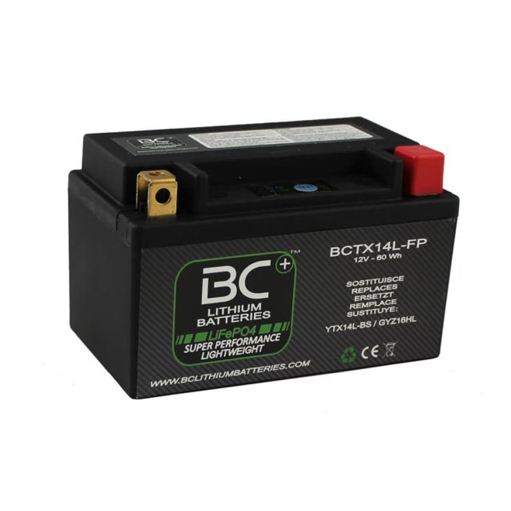 BC Lithium Batteries BCTX14L-FP Batteria Moto Litio LiFePO4, 1 kg, 12V, YTX14L-BS / GYZ16HL - BC Battery Italian Official Website