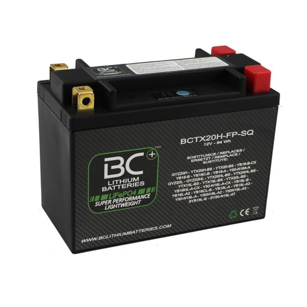 BC Lithium Batteries BCTX20H-FP-SQ Batteria Moto Litio LiFePO4, 1,4 kg, 12V - BC Battery Italian Official Website