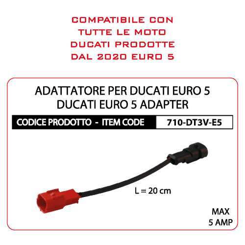 Connettore presa Ducati DDA DT3V-E5, Cavo Adattatore per Moto Ducati Euro 5 - BC Battery Italian Official Website